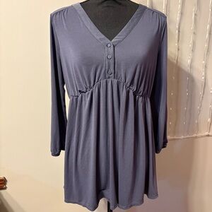Isabel Maternity by Ingrid & Isabel V-Neck Tunic - Blue-Gray